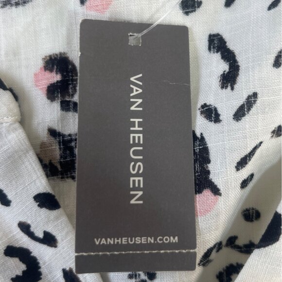 Van Heusen Animal Print Blouse Shirt Womens XXL Black White New 3/4 Sleeves - Picture 10 of 10